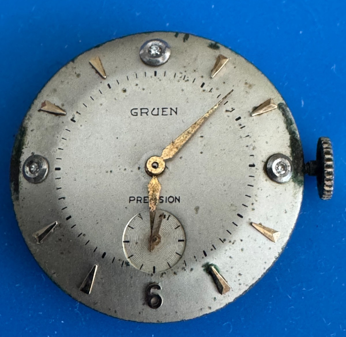 VINTAGE MENS GRUEN WRISTWATCH MOVEMENT CAL. 415 KEEPING TIME 17 JEWEL