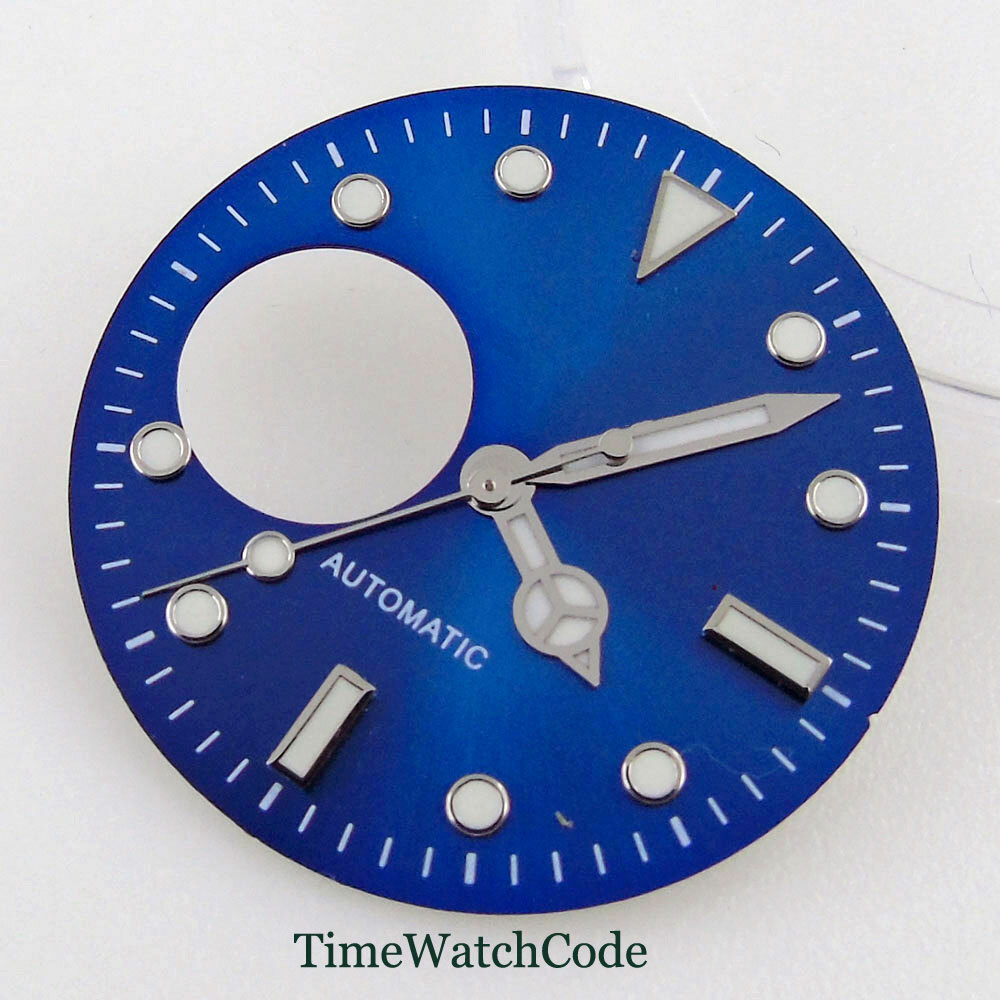 Fit NH38A 29mm Watch Dial Watches Face With Hands Luminous Blue/Black/Green/Gray