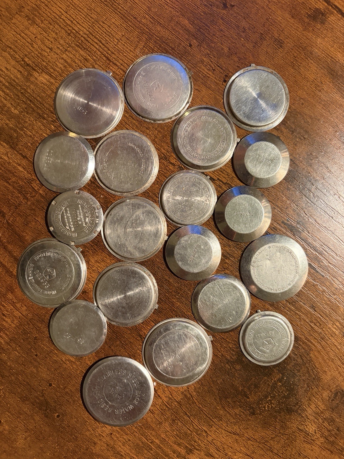 LOT 20pc Vintage Watch Casebacks, CCCP, generic, Orient, etc