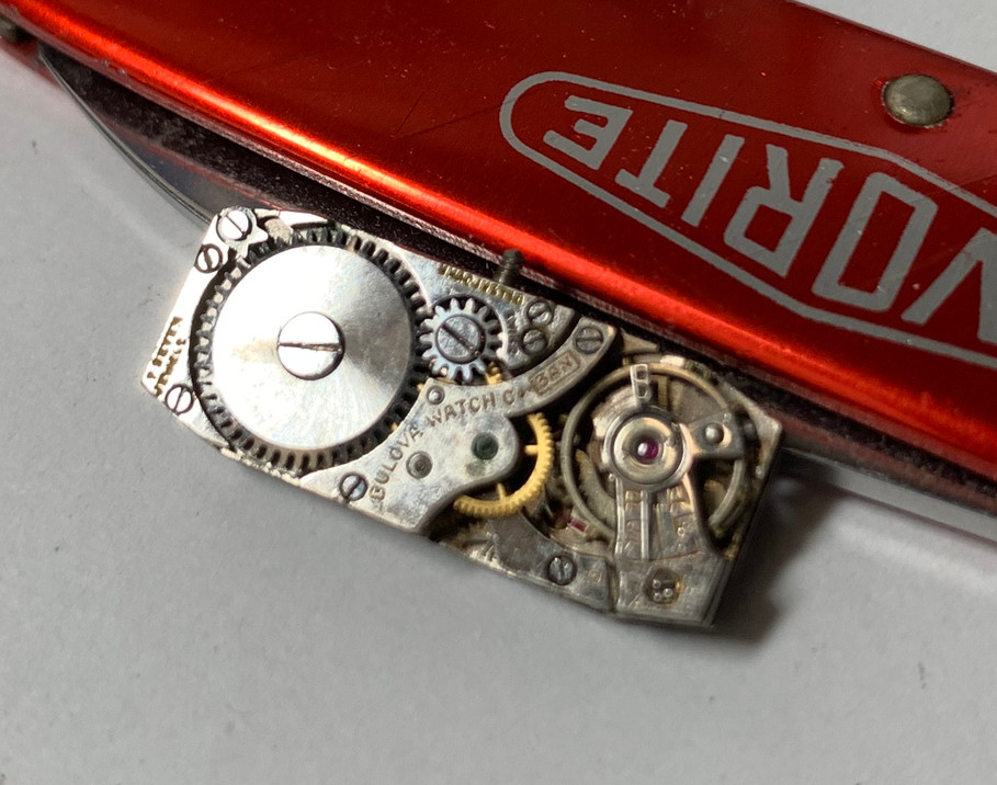 1934 Bulova Ladies Swiss Caliber 3AN 7J Baguette Shape Movement Dial Hand- Parts