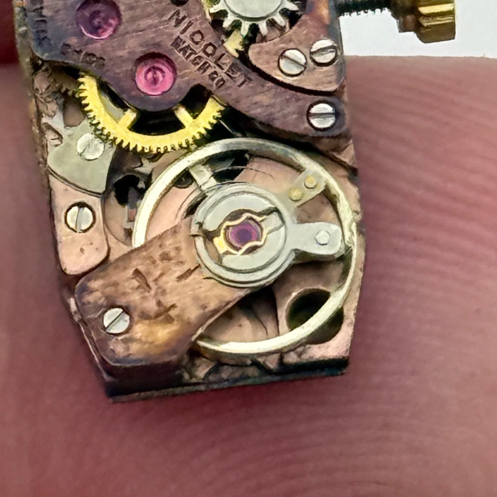 Bulova Watch Movement Baguette Tank Nicolet Ladies Vintage Swiss For Parts 9mm