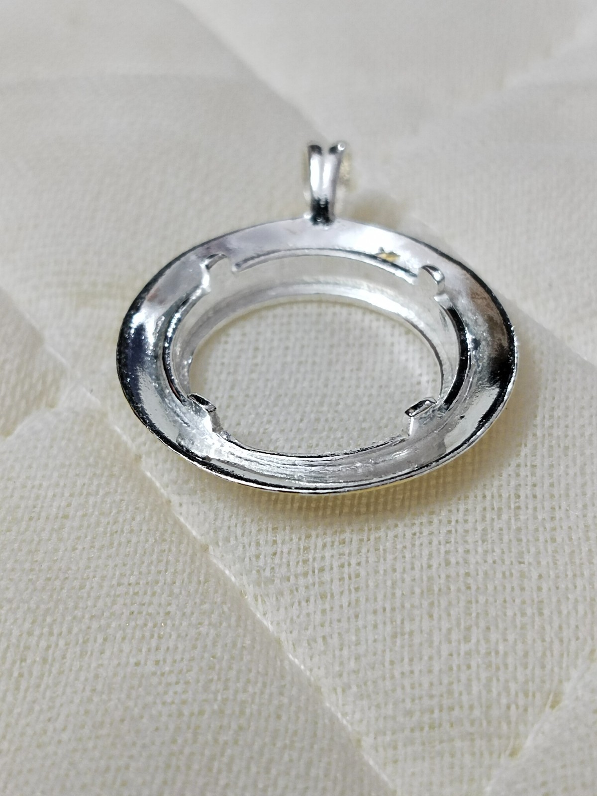 925 Sterling Silver 18k Gold Plated Sterling Silver Round Bezel Pendant Blank
