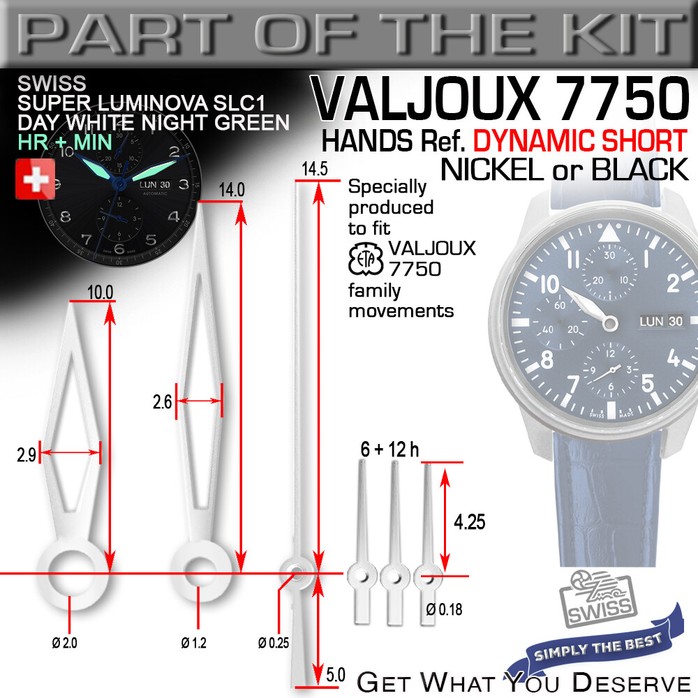 DO IT YOURSELF KIT: 7750 ETA-VALJOUX, SOLID TITANIUM 41 MM, POLISH or SANDBLAST