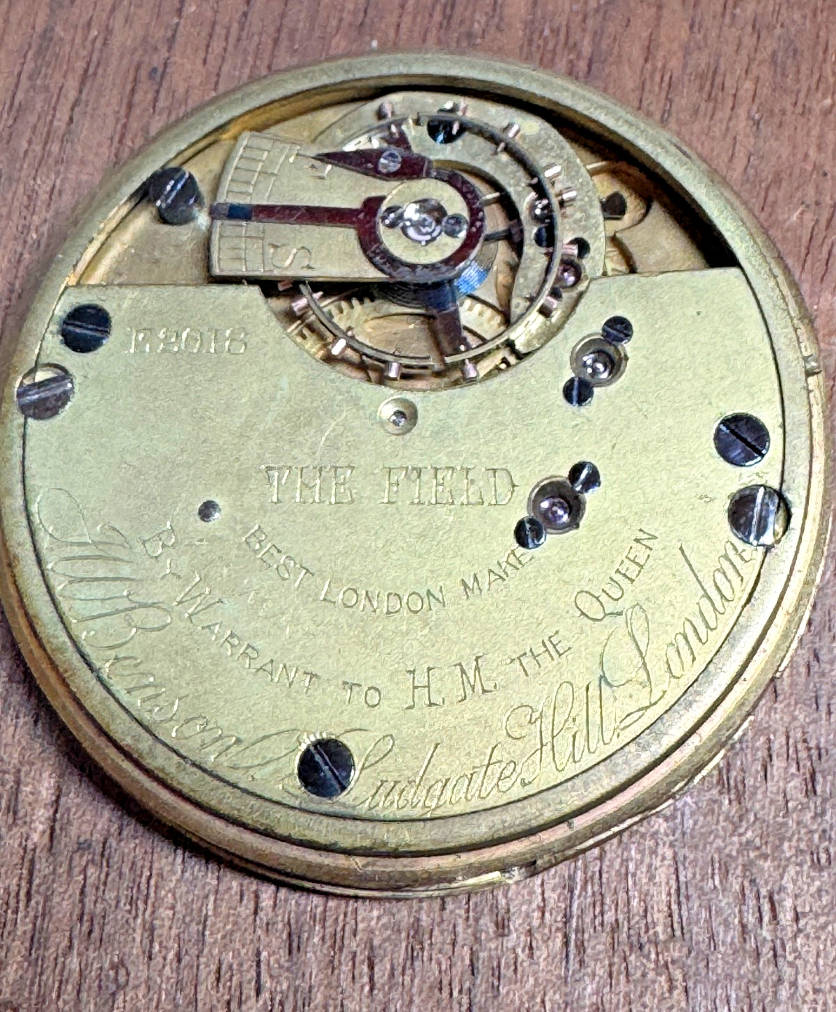 Vintage J.W. Benson London THE FIELD E2018 pocketwatch movement
