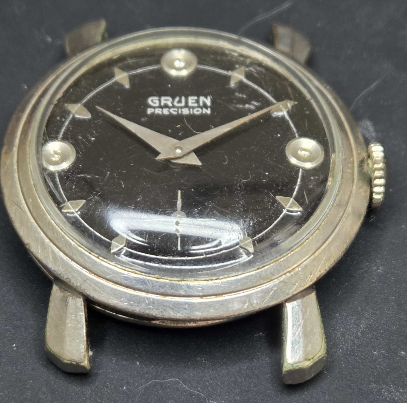 Gruen Precision Swiss 17 J Mvmt ref 415 Diamond-Dial Watch For Repair