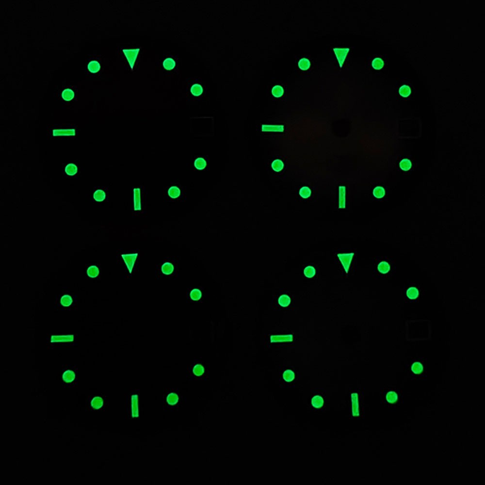 28.5mm Custom Logo Watch Dial For NH35 NH36 Movement Green Luminous Faces