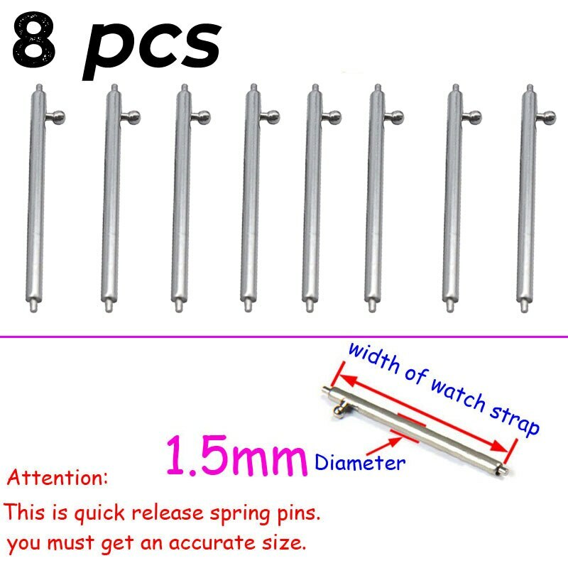 Stainless Steel Pin 14-21 22 24mm Quick Release Spring Bar Pins Watchband Parts