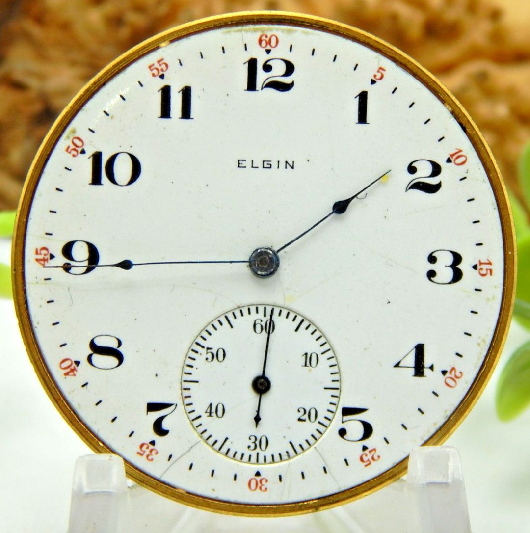 Antique Pocket watch movement Hampden Champion H in flag 7 jewel 16S OF model 3