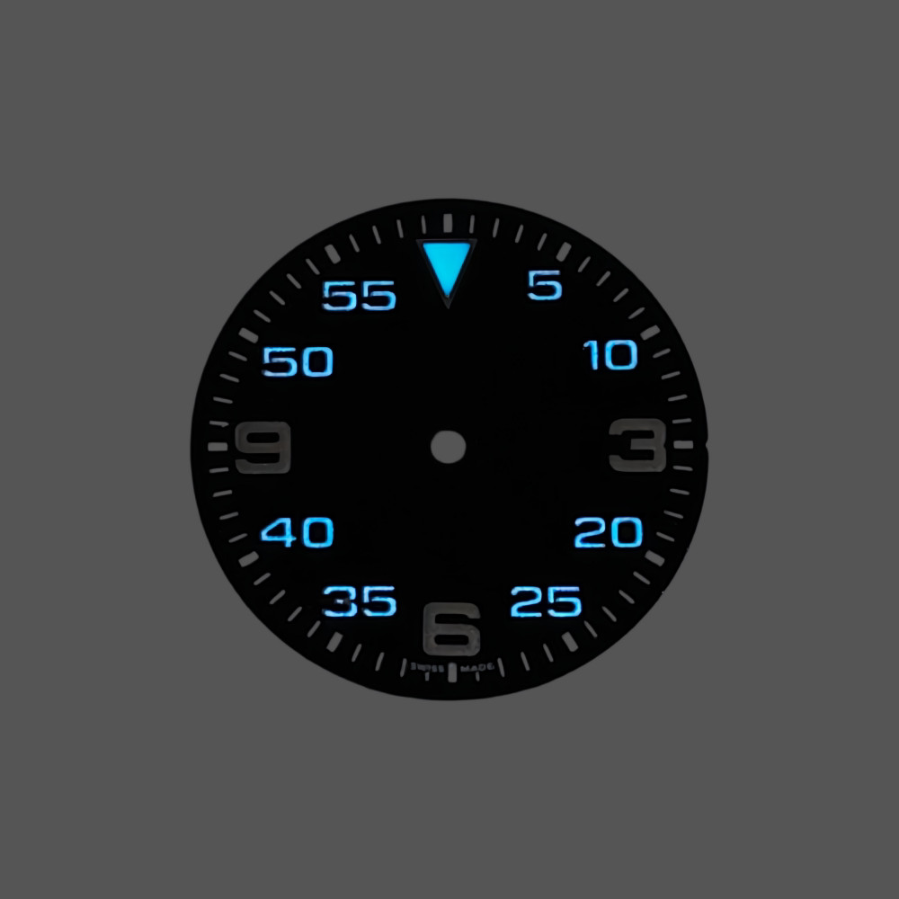 28.5mm Black Dial Gold 3 6 9 BGW9 Lume Fit Auto Movement Mod