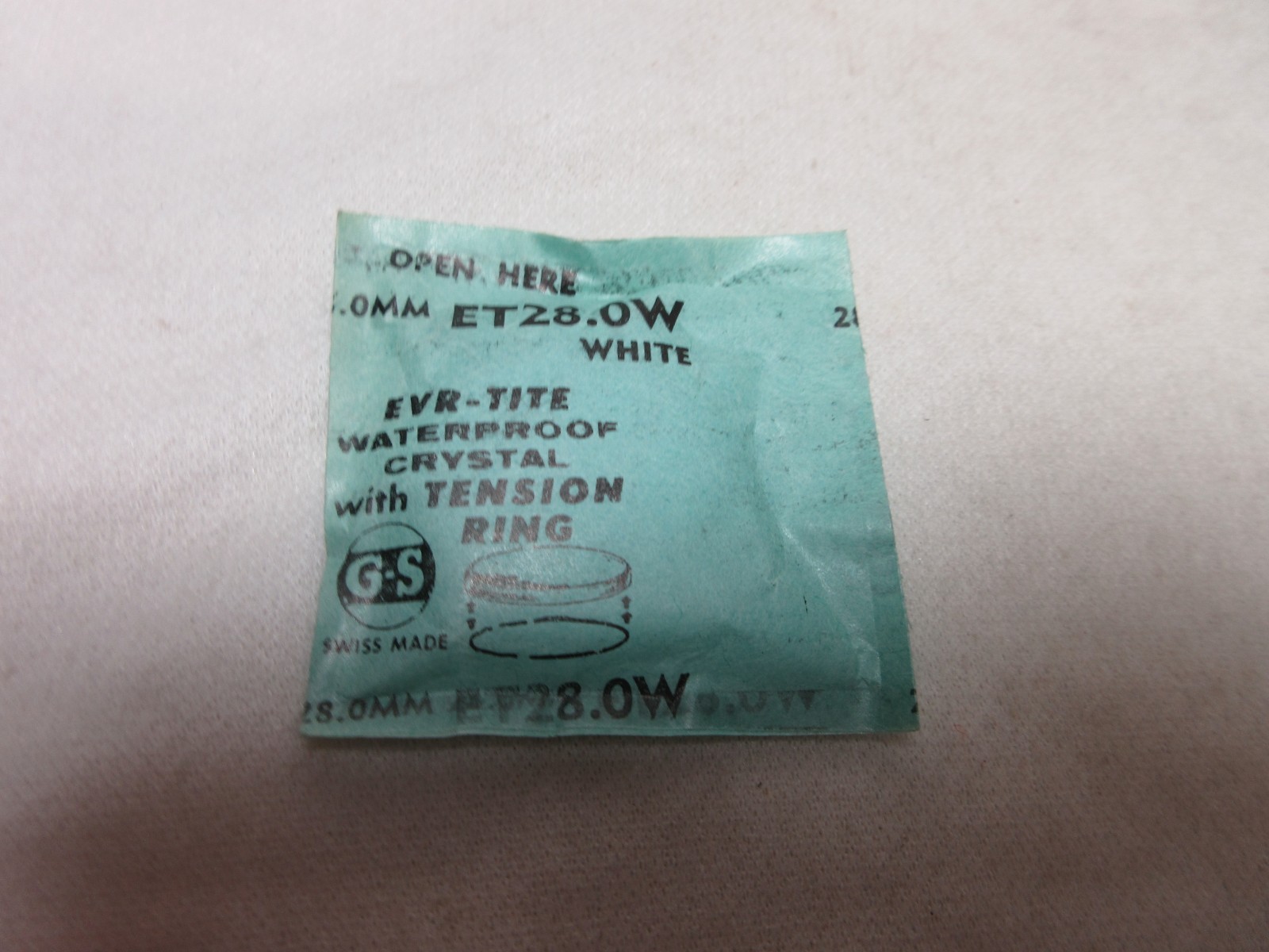 GS ROUND WATCH CRYSTAL ET28.0W WATERPROOF WATCH REPAIR REPLACEMENT PART #382