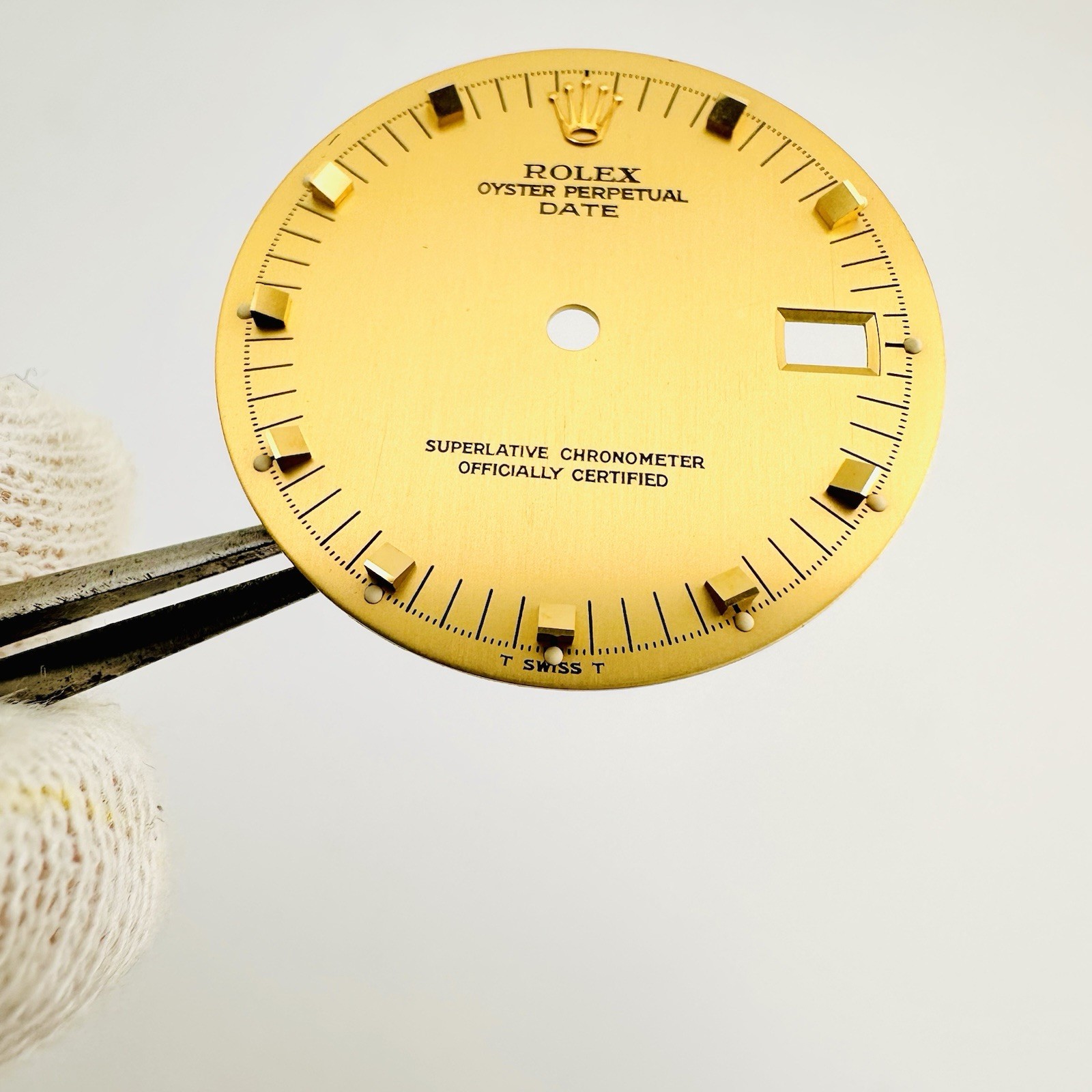 Auth. Rolex Champagne Doorstop Markers Tritium Dial 34mm Date 15053 15233 15058