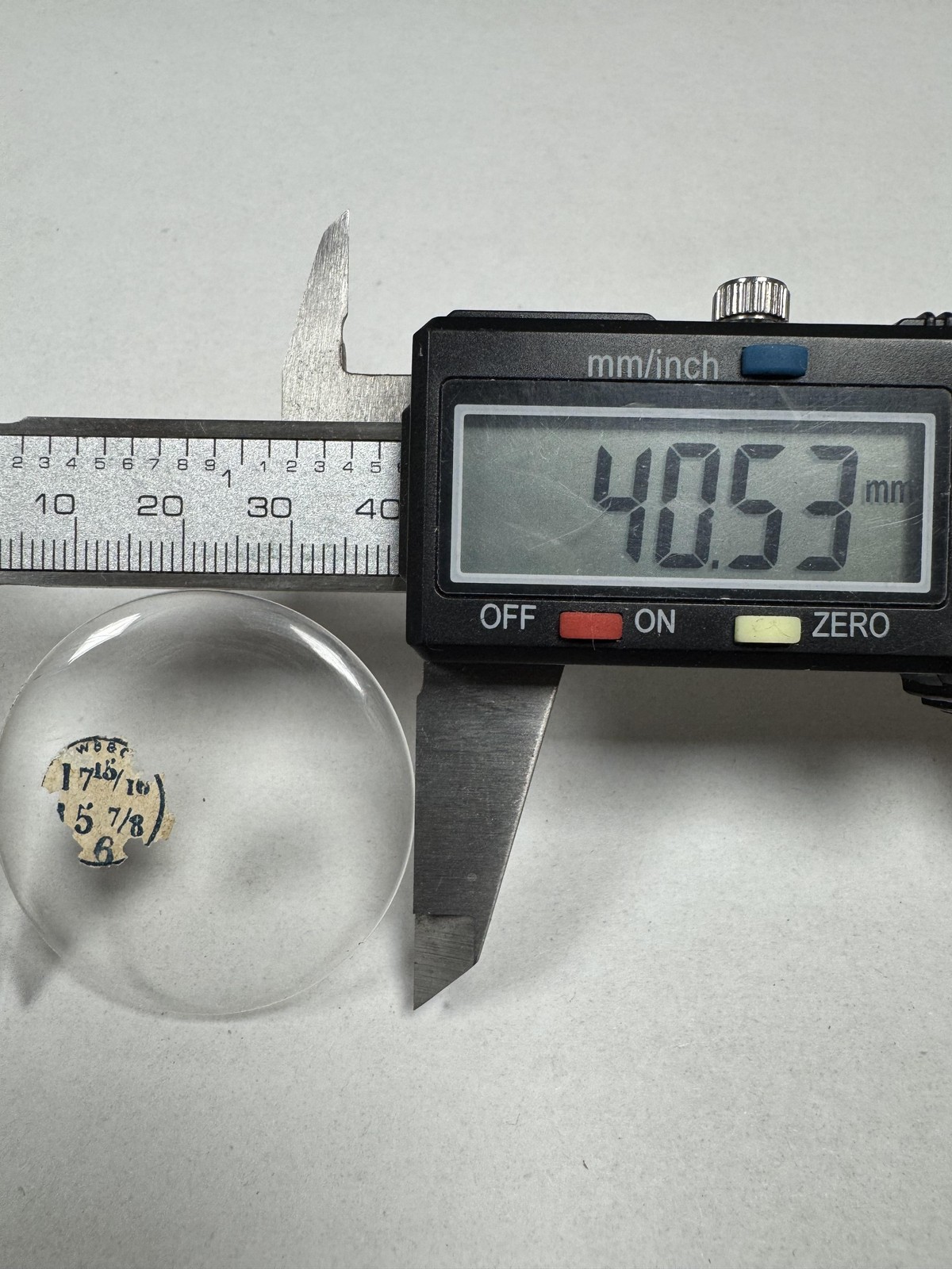 Vintage W.B.&C. Pocket Watch Mineral Crystal 40.53mm 17 5/16 15 7/8 6 Clear