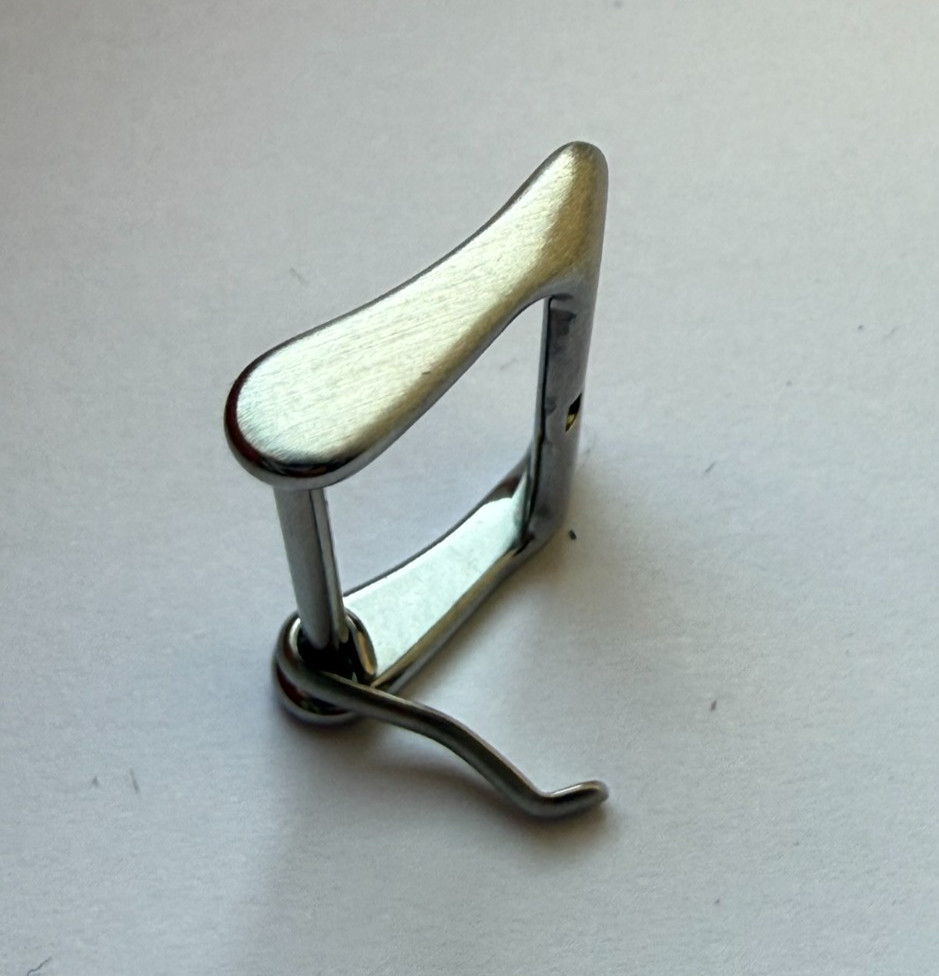 Genuine Original Seiko Brushed Steel Watch Pin Buckle 20mm Leather Rubber Strap