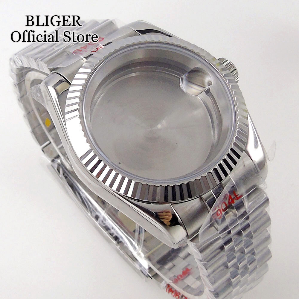36MM 39MM Silver Rose Gold PVD Watch Case fit NH35 NH34 PT5000 Jubilee Bracelet