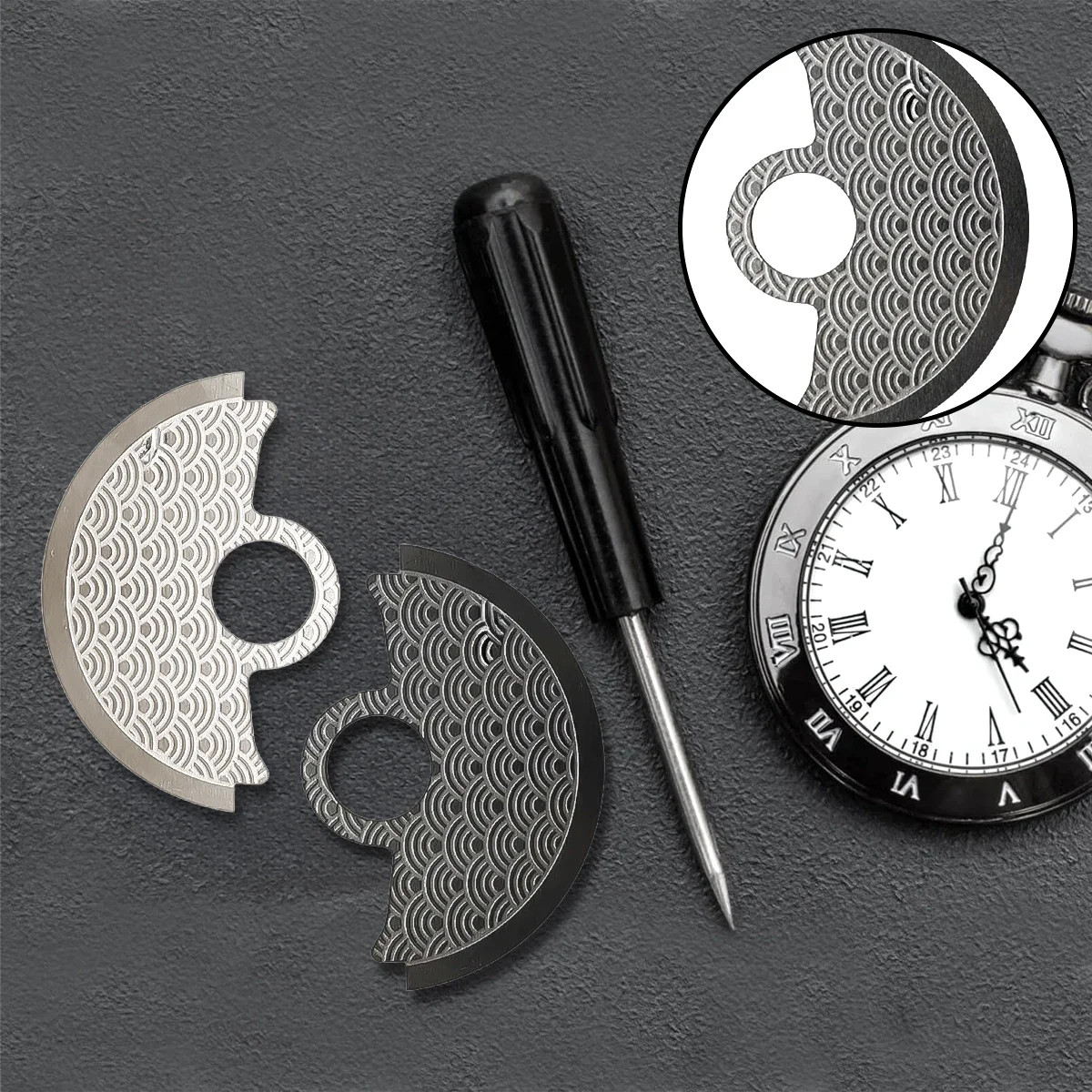 Automatic Hammer Patch Rotor Wave Pattern For NH35/NH36/4R35/4R36 Watch Movement