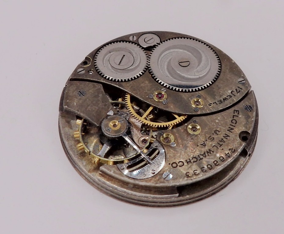 0544-51 Elgin Grade 345 Size 12s 17Jewel Serial # 24686335 Pocket Watch Movement