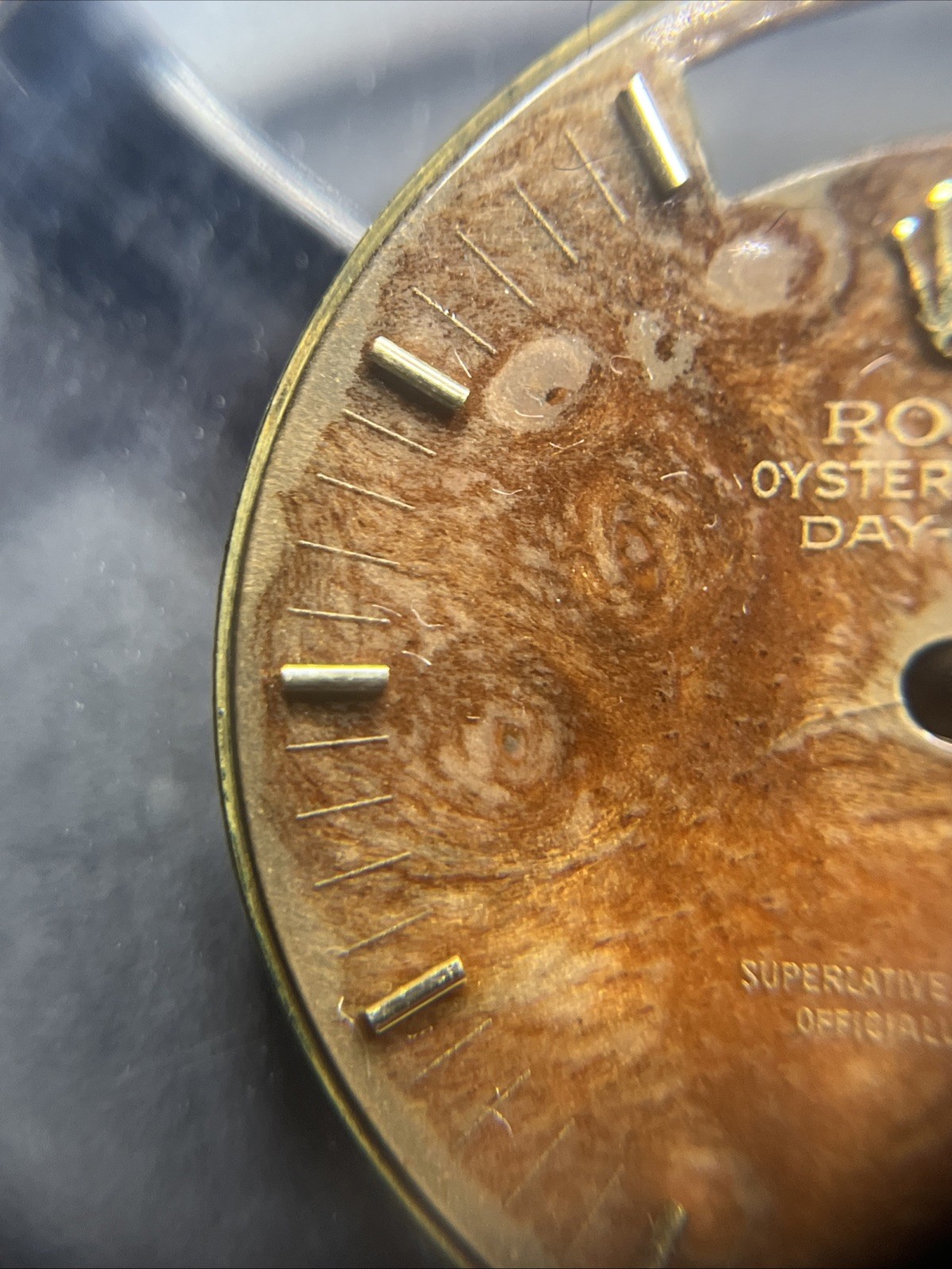 Genuine Rolex Oysterquartz Day Date 19018 Wood Dial