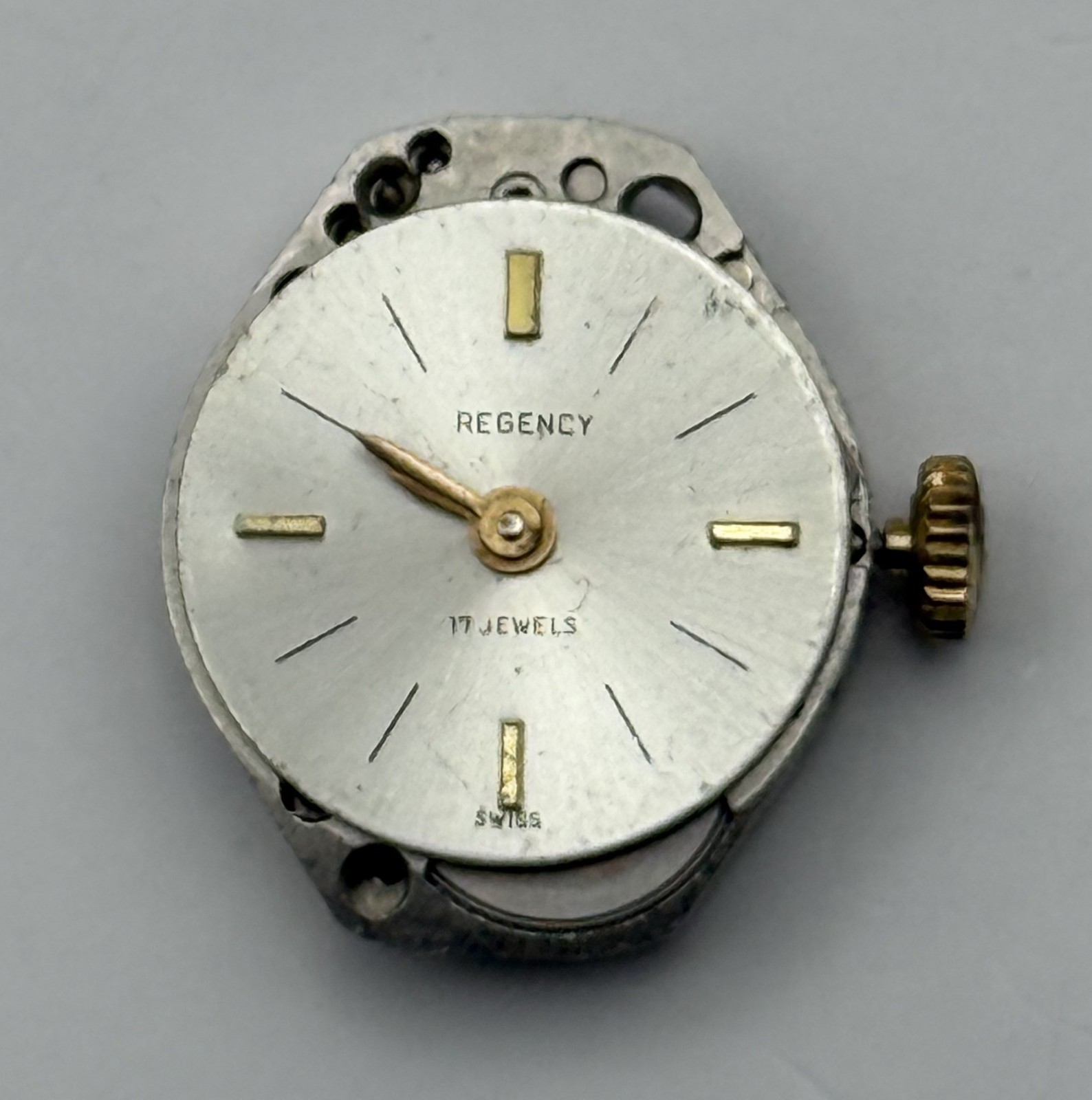 FHF 60 Watch Movement Regency 17 Jewels Swiss Manual Wind Parts Repair 15.3mm