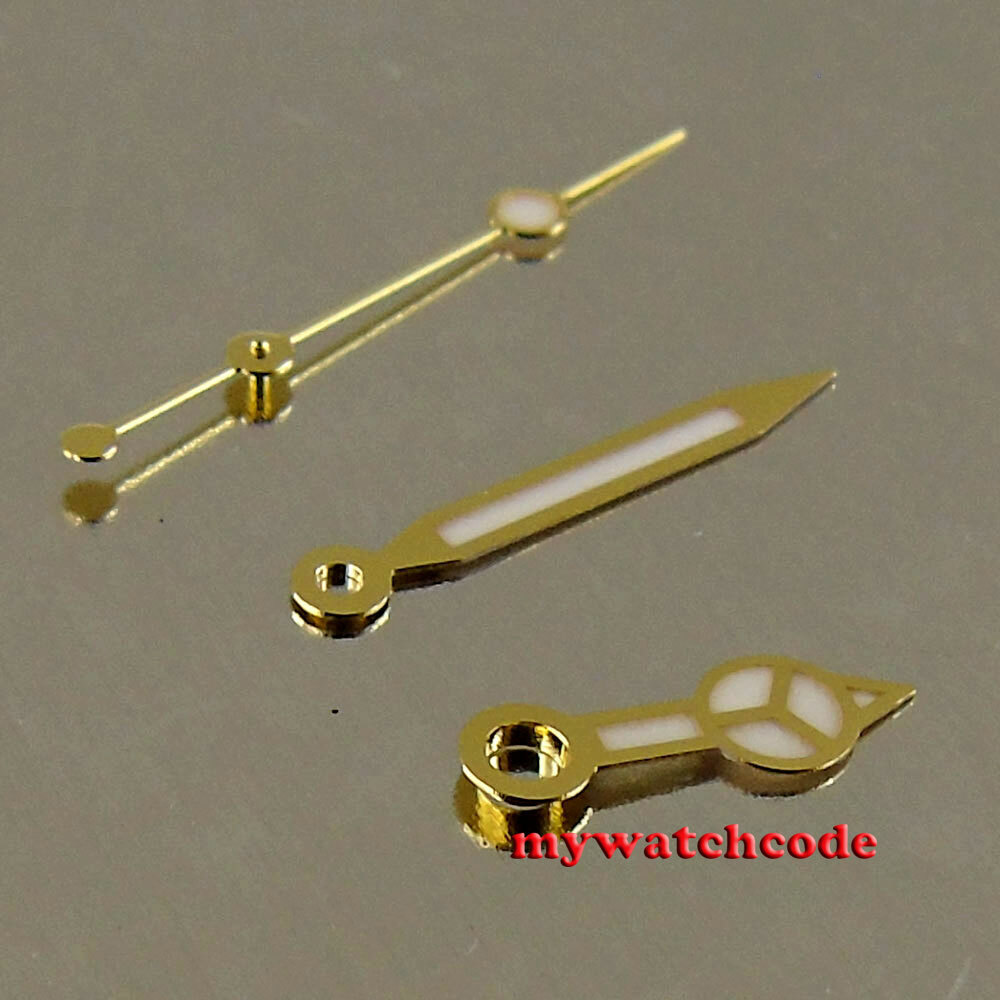 Luminous silver golden edge white watch Hands fit Japan NH35 NH36 movement