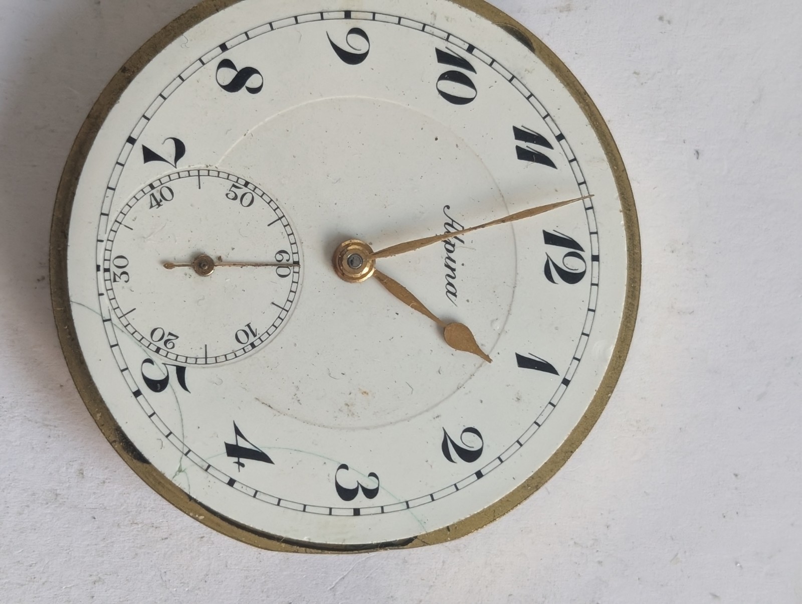 Vintage Alpina 1110 Pocket Watch Movement (Runs But Untested)