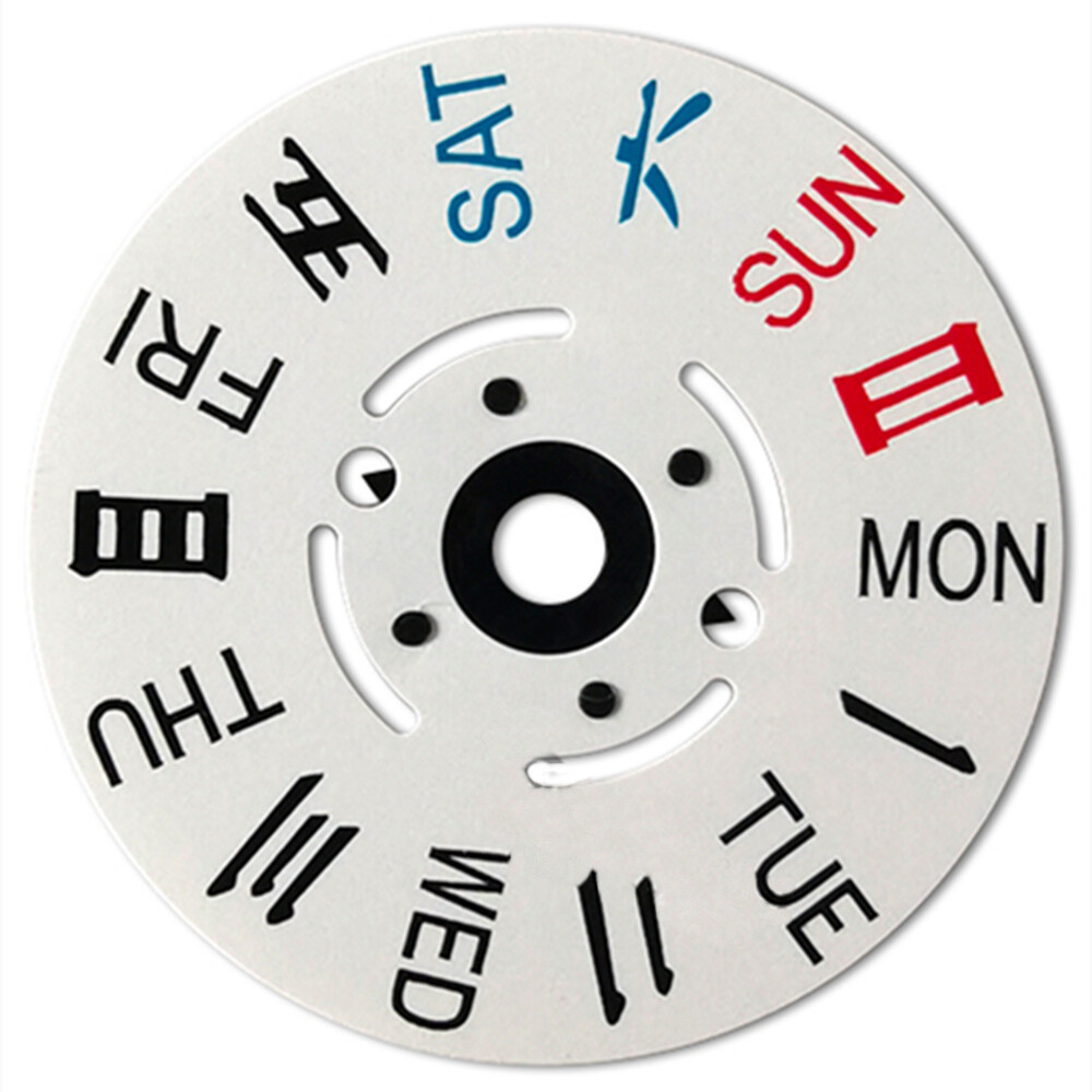 White Background Chinese English Font Week Disk Week Wheel for NH35 NH36