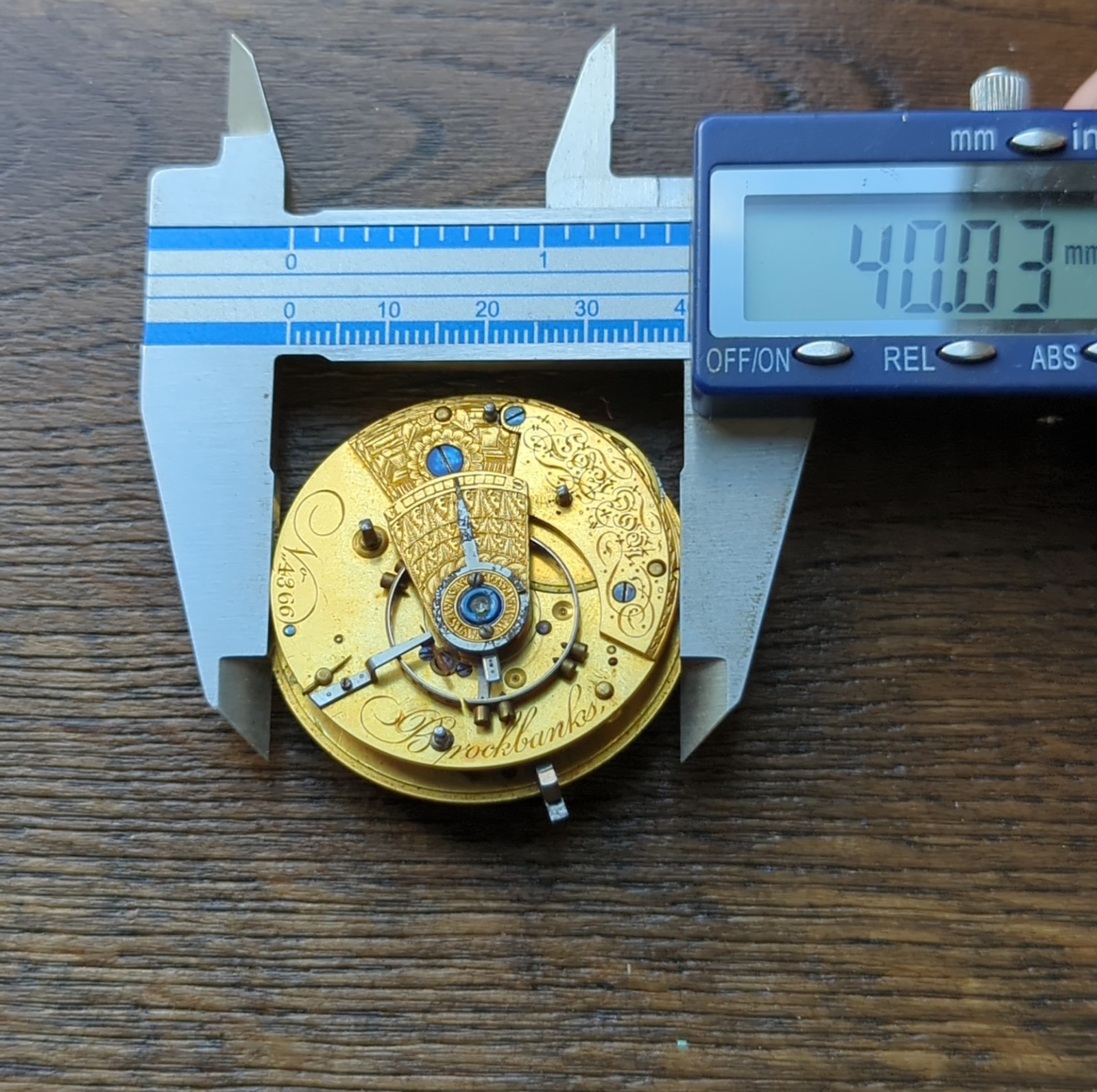 Brockbanks London Fusee Pocket Watch Movement for Repair (AT50)