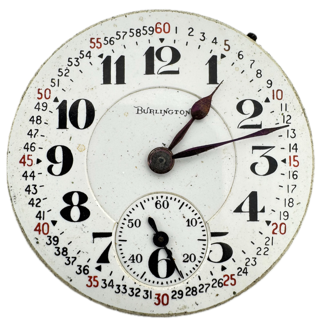 Vintage 16s 1929 Burlington Railroad Limited Approval Pocket Watch Movement USA