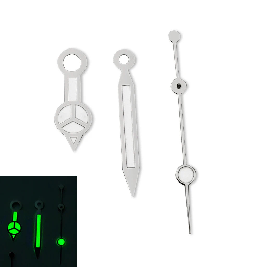 Silver Green Blue Lume Watch Hands Fit NH35 NH36 2824 2836 8205 8215 DG2813