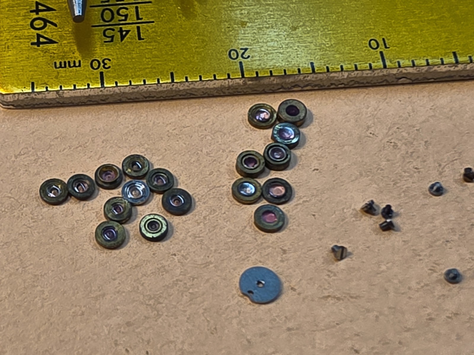 Lot Of NOS Elgin Mixed 0s-3/0, & 4/0 Pocket Watch Hole & Cap Jewels, Screws