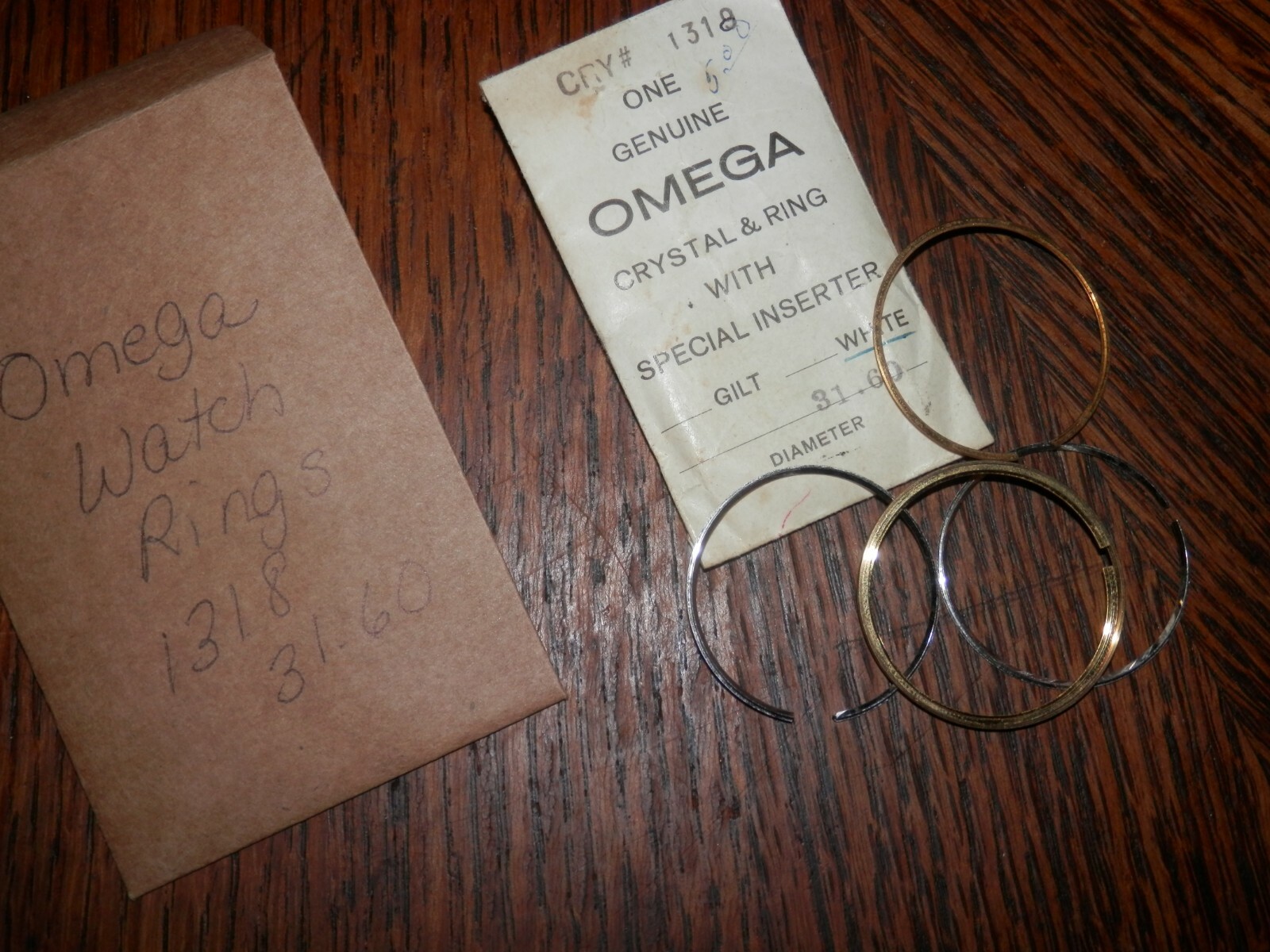 Omega Watch Movement Gold and Silver Ring Lot, Watchmaker Stock, 31.60