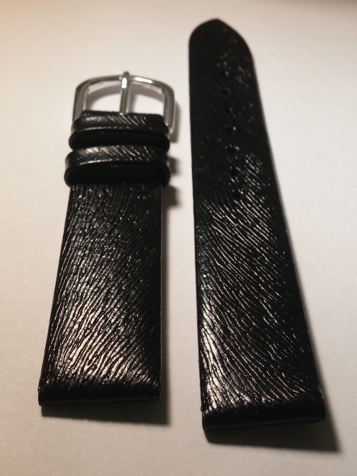 Fendi Band/Strap BLACK genuine leather, 15/14mm, lengths 60/100mm