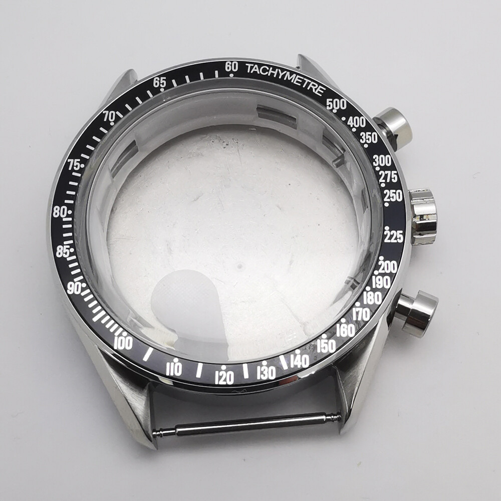 41mm Stainless Steel Watch Case Dial Hands Fit VK63 Chronograph Quartz Movement