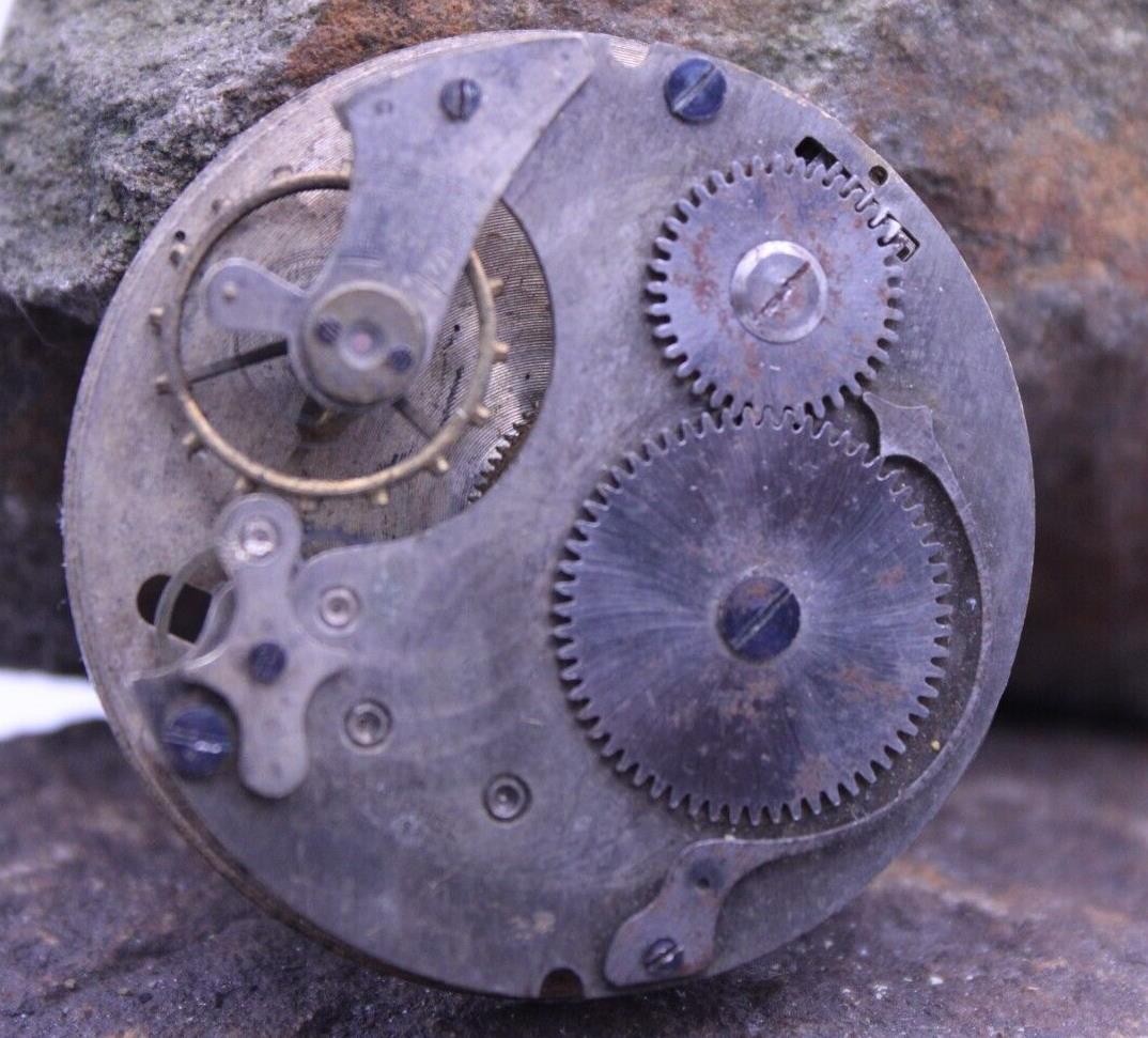 A. MICHEL 0j SWISS POCKET WATCH MOVEMENT 43.9mm FOR SPARES OR REPAIR (A13)
