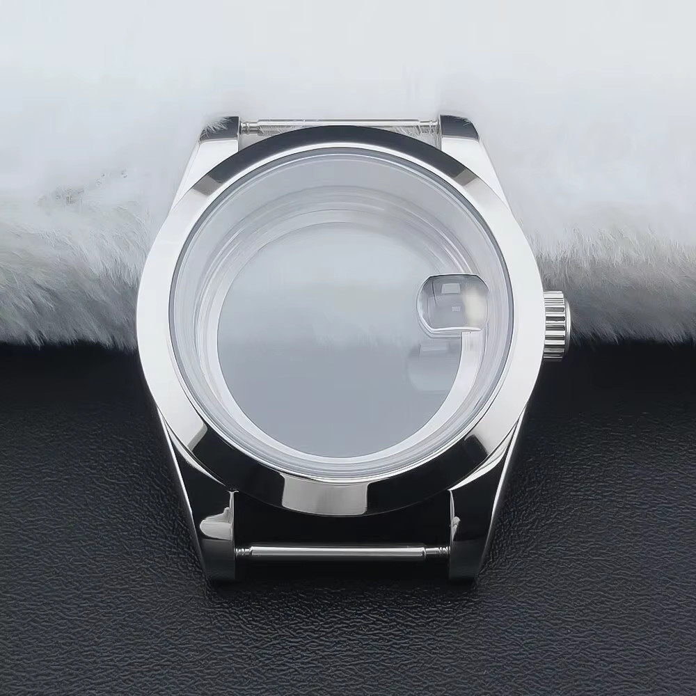 36Mm/39Mm Silver Watch Case Sapphire Fit NH35 NH36 NH34 Movement Bevel Edge Good