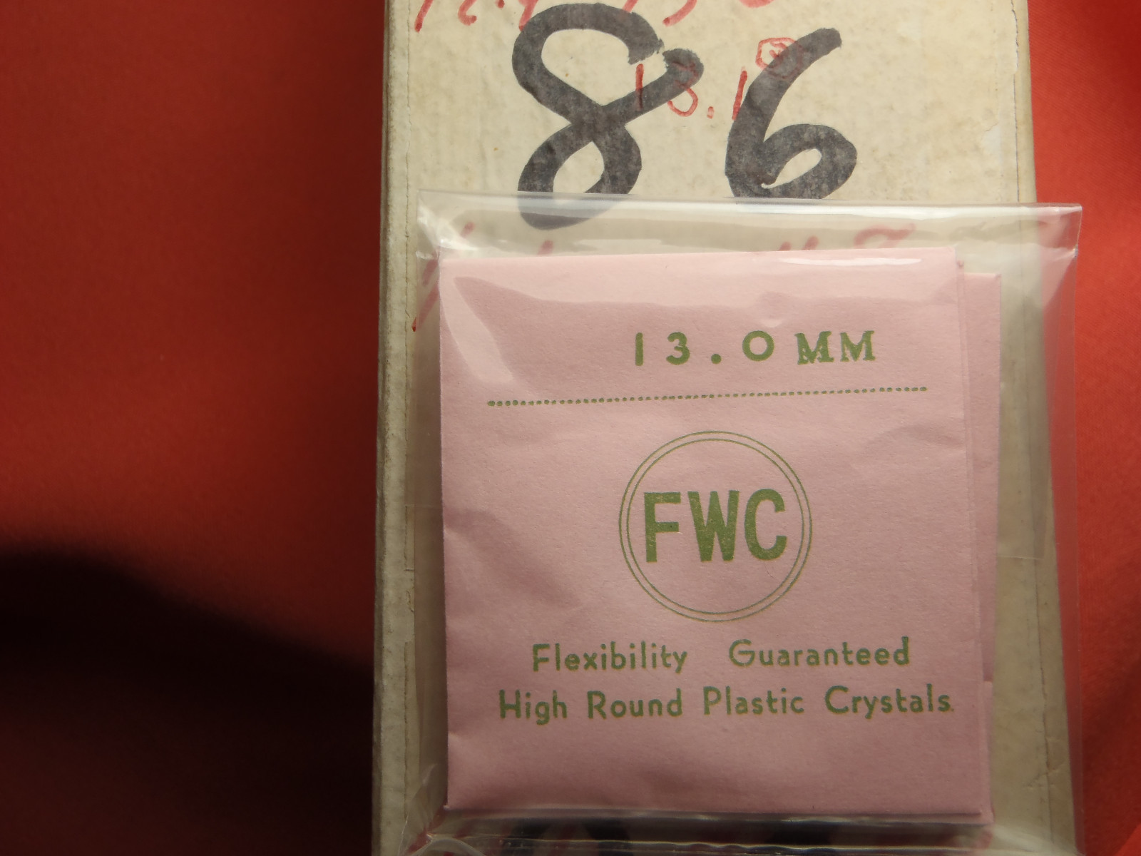 FWC HIGH ROUND Diamond Edge PLASTIC WATCH CRYSTAL 13.0 MM NOS
