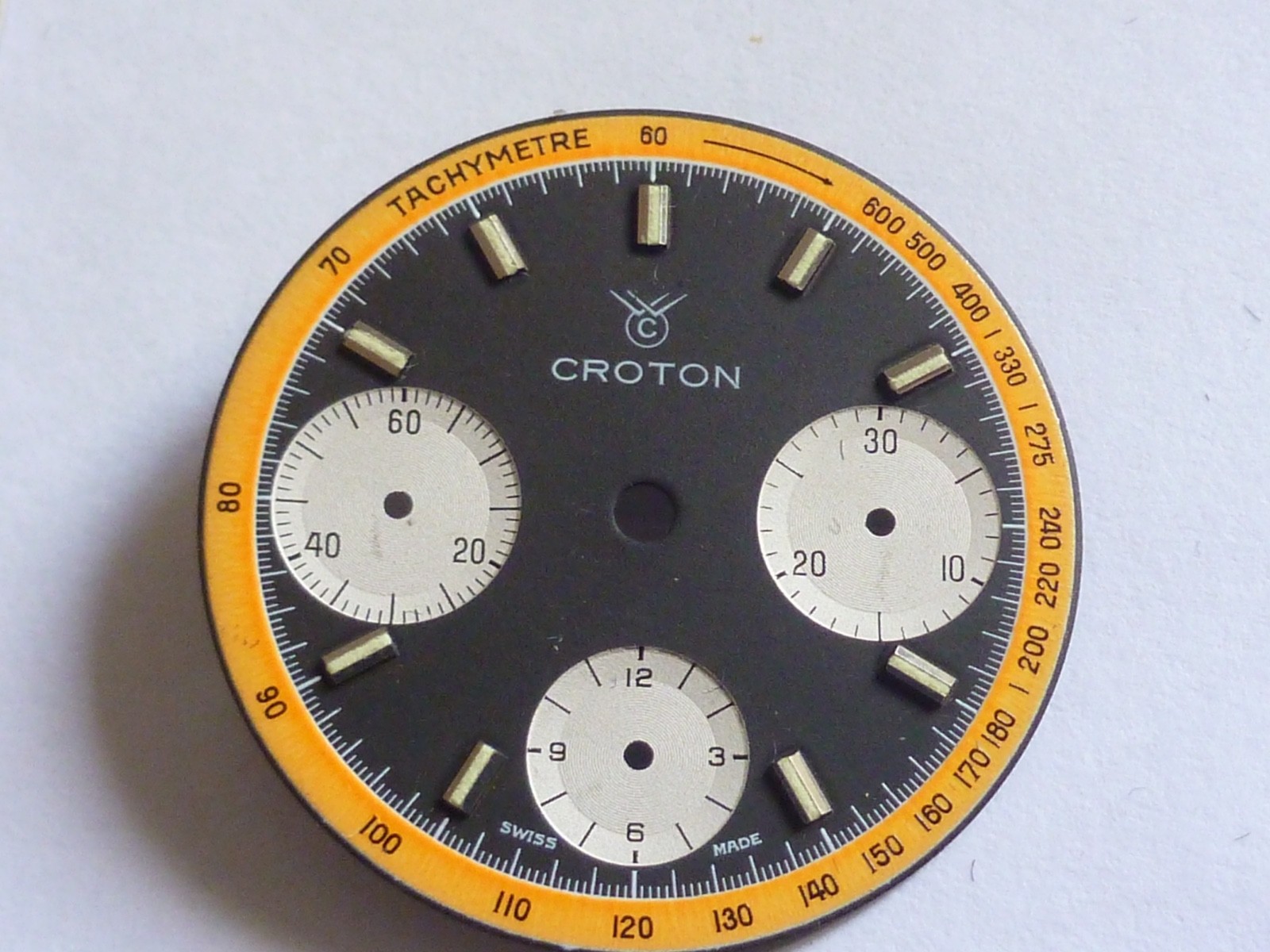 RARE Vintage Croton Sea Diver Valjoux 7736 Chronograph vintage 29mm orange black