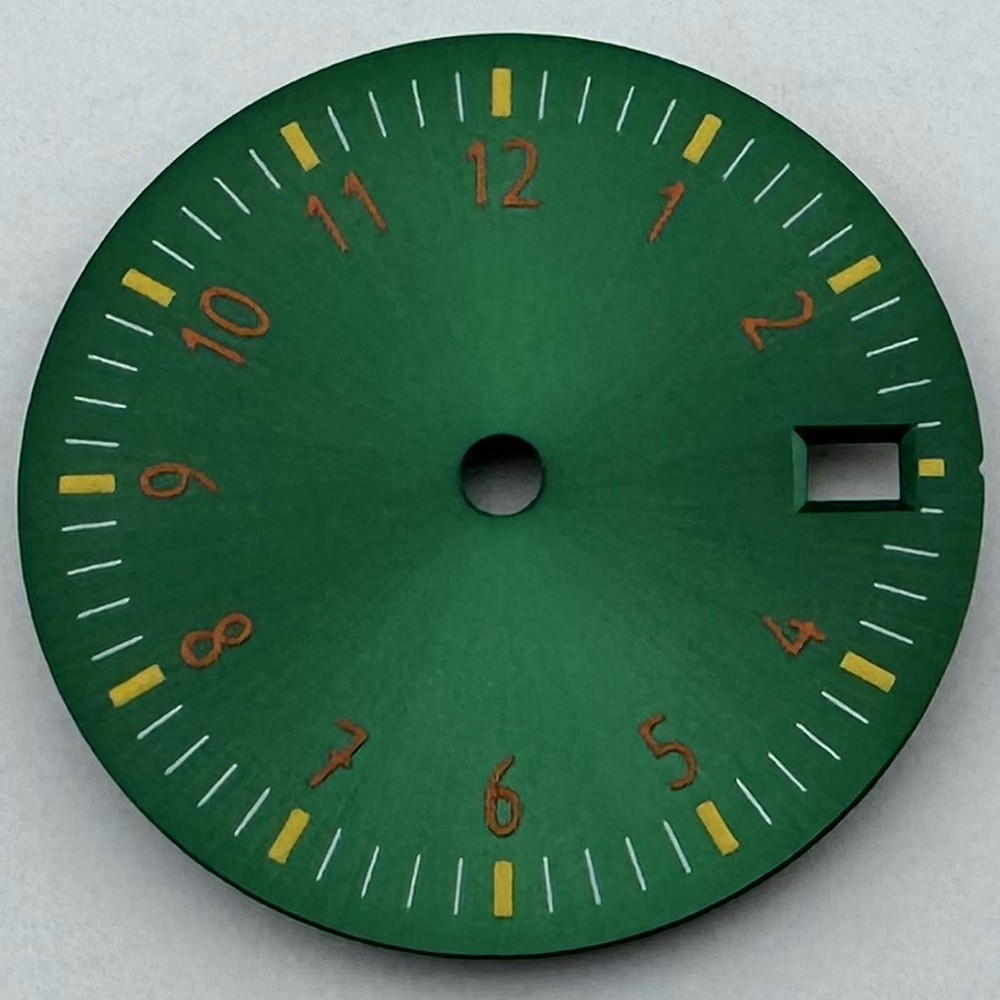 29mm Sterile Dial Fit NH35 Movement 3/3.8 O’clock Crown Green Black Blue White