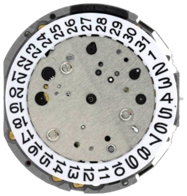 Miyota JS25 Movement Japan 3 Hands, Date at 4:30