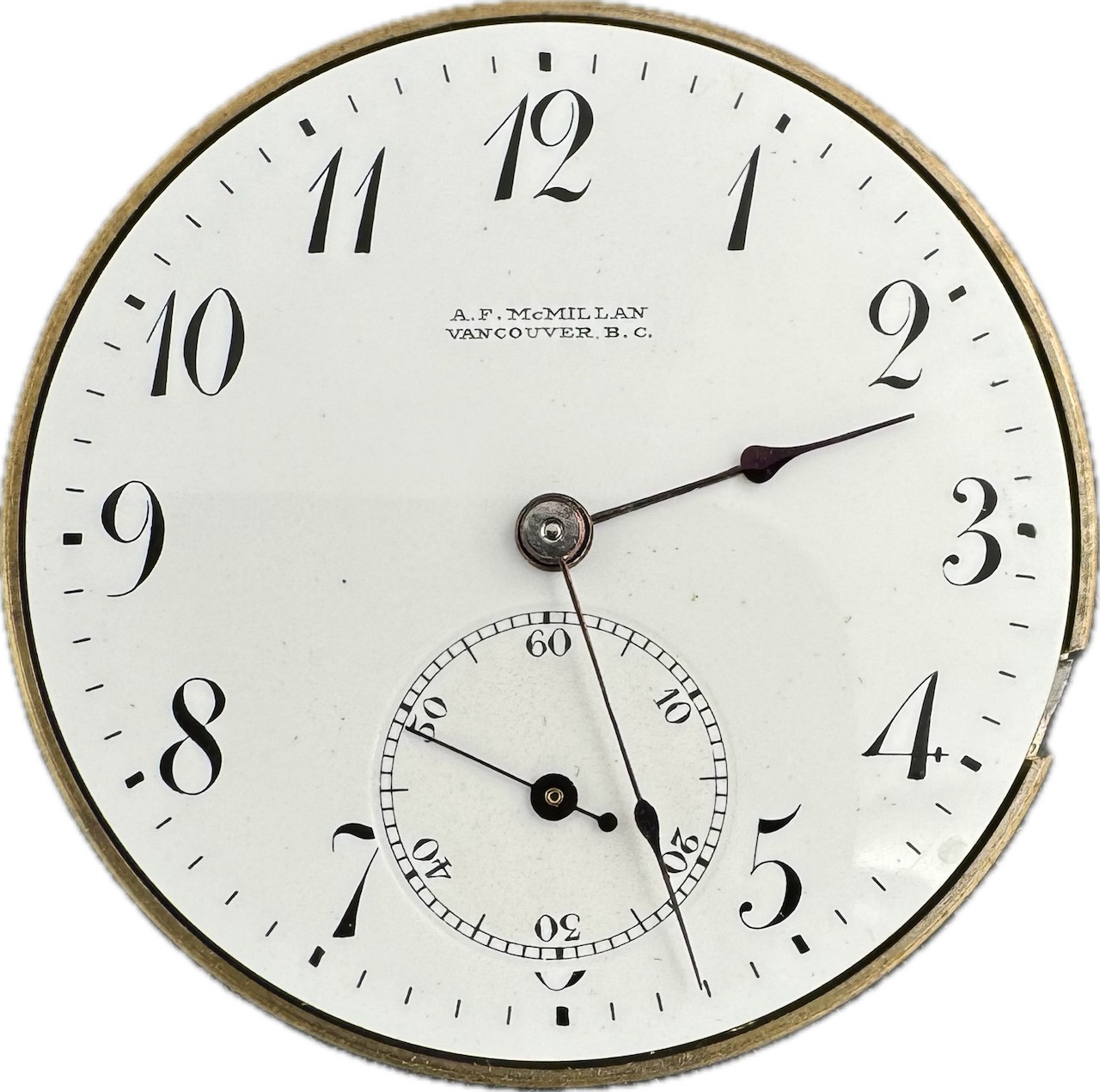Antique 40mm Agassiz 21 Jewel Mechanical Pocket Watch Movement McMillan Swiss