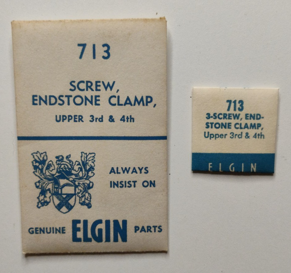ELGIN 713 3-Screw, Endstone Clamp Upper 3rd & 4th Genuine OEM Watch Parts