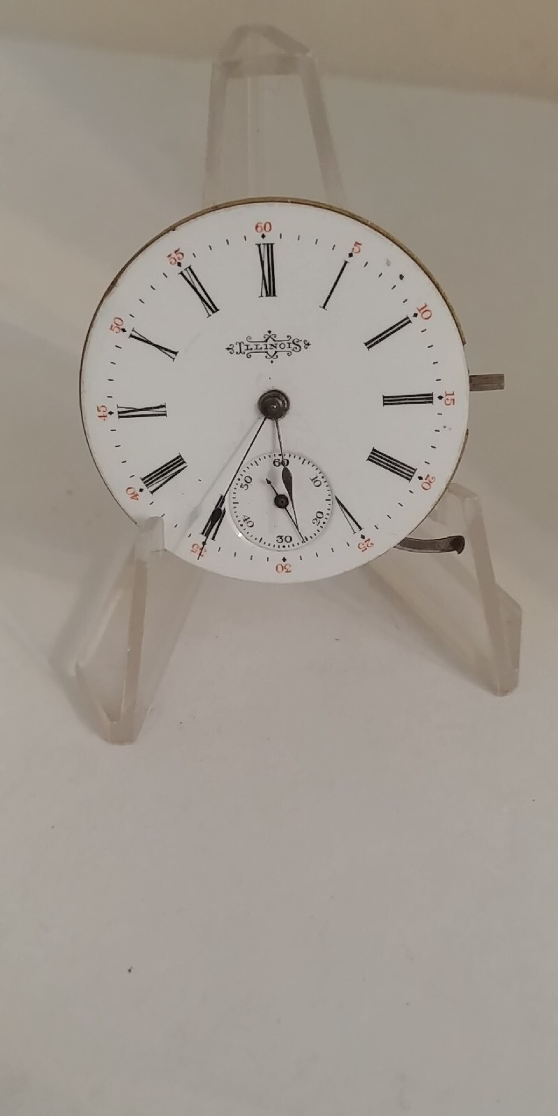 1890 Illinois Springfield Pocket Watch 6s Movement Running, for Parts or Repair.
