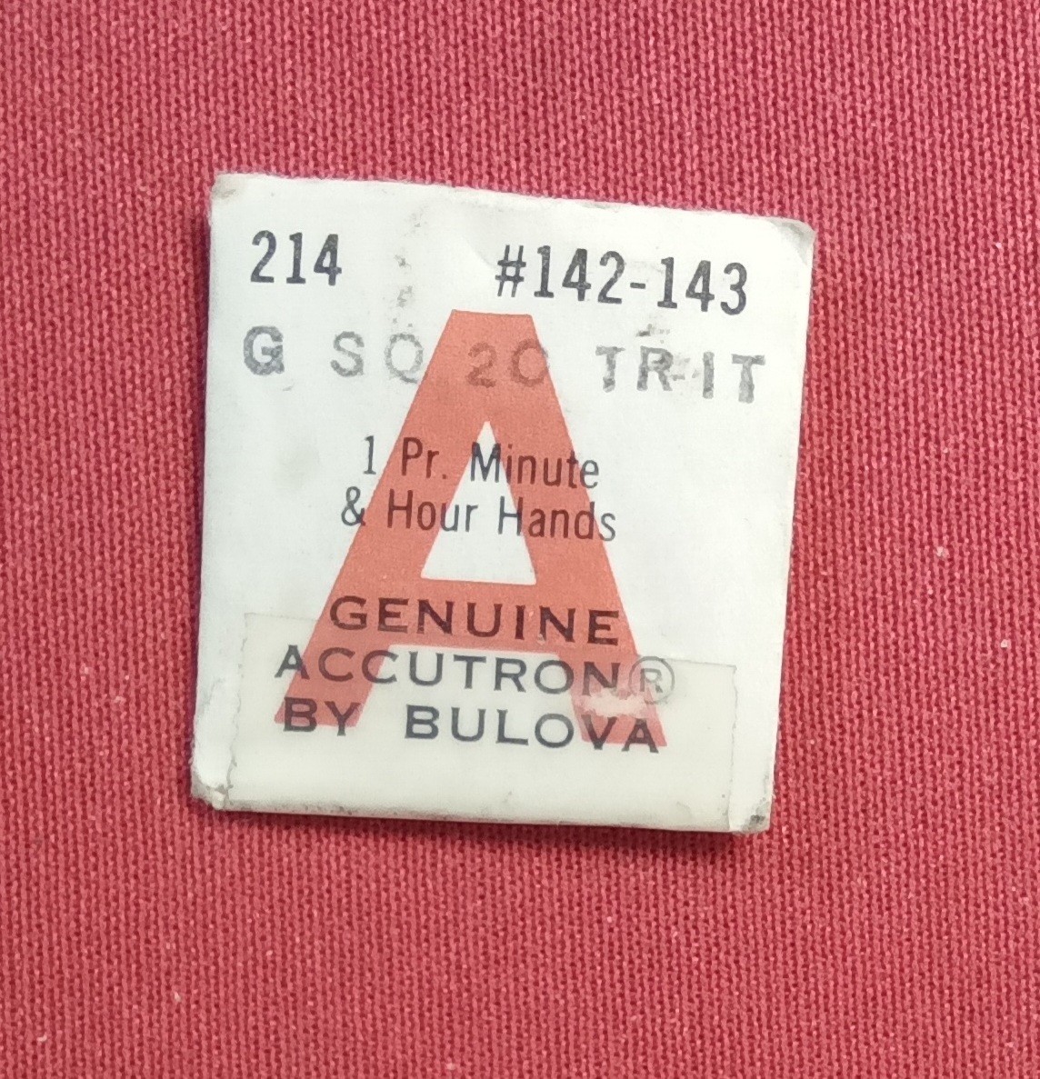 Bulova Accutron 214 watch parts #142-143 Minute and Hour Hands