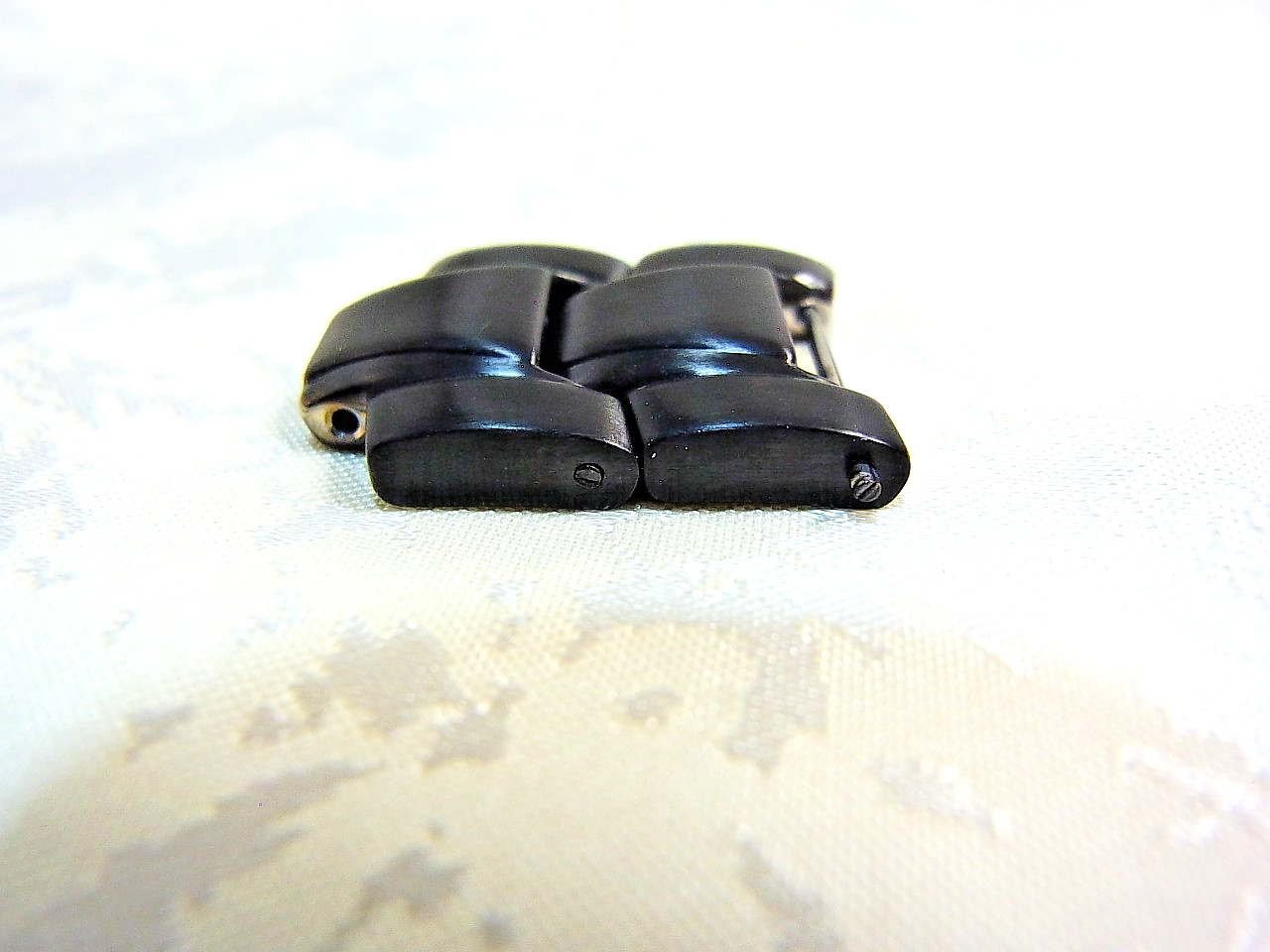 Luminox F117 Nighthawk Black SS Genuine Link 18mm Watch Band 2pcs set Mint