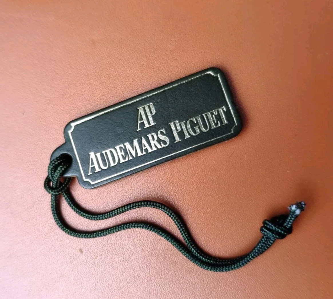 🏷️ AP AUDEMARS PIGUET Label Watch Leather TAG Hang Label Green Gold Authentic