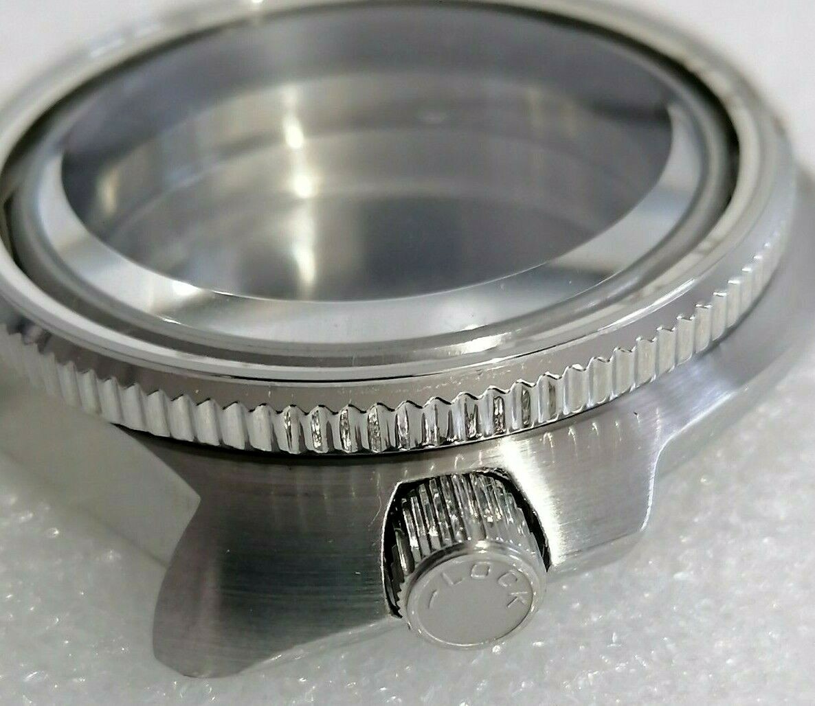 SILVER LOCK CROWN FOR STEELDIVE SEIKO NH35/36 6105 CAPTAIN WILLARD STYLE CASES