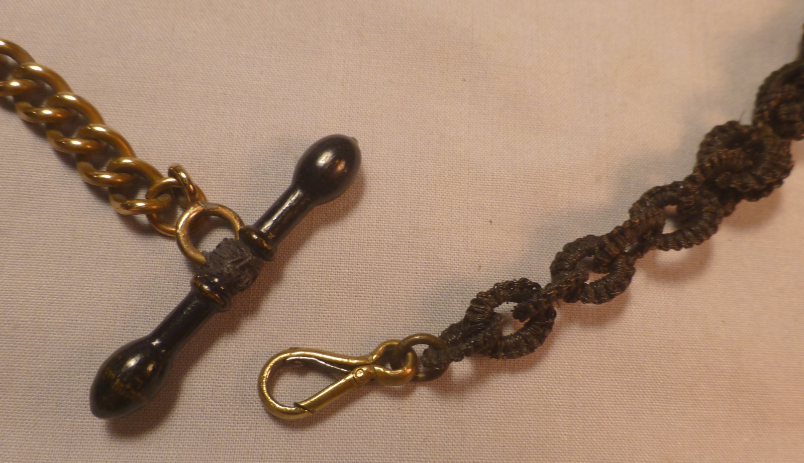 Vintage Pocket Watch Mournig Braiding Hair Chain -BEST OFFER-