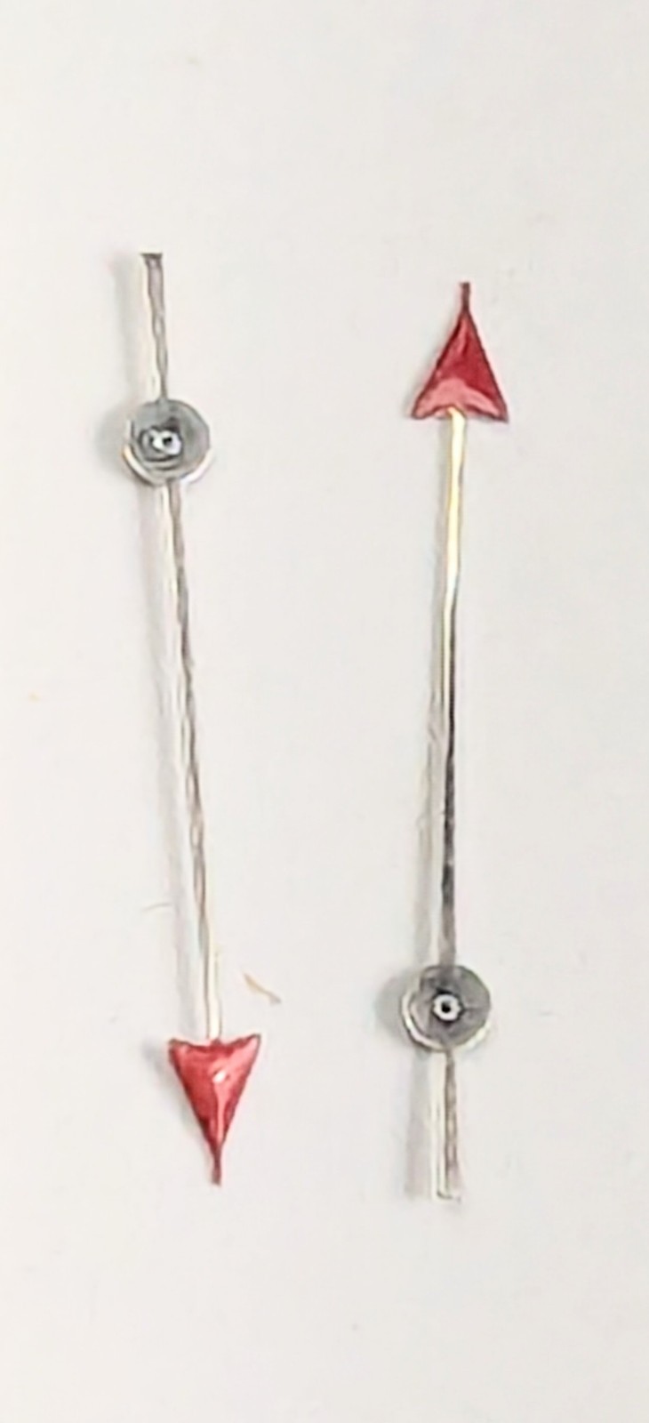 Vintage Watchmakers Estate Red Arrow Center Second Watch Hands Lot Of 2