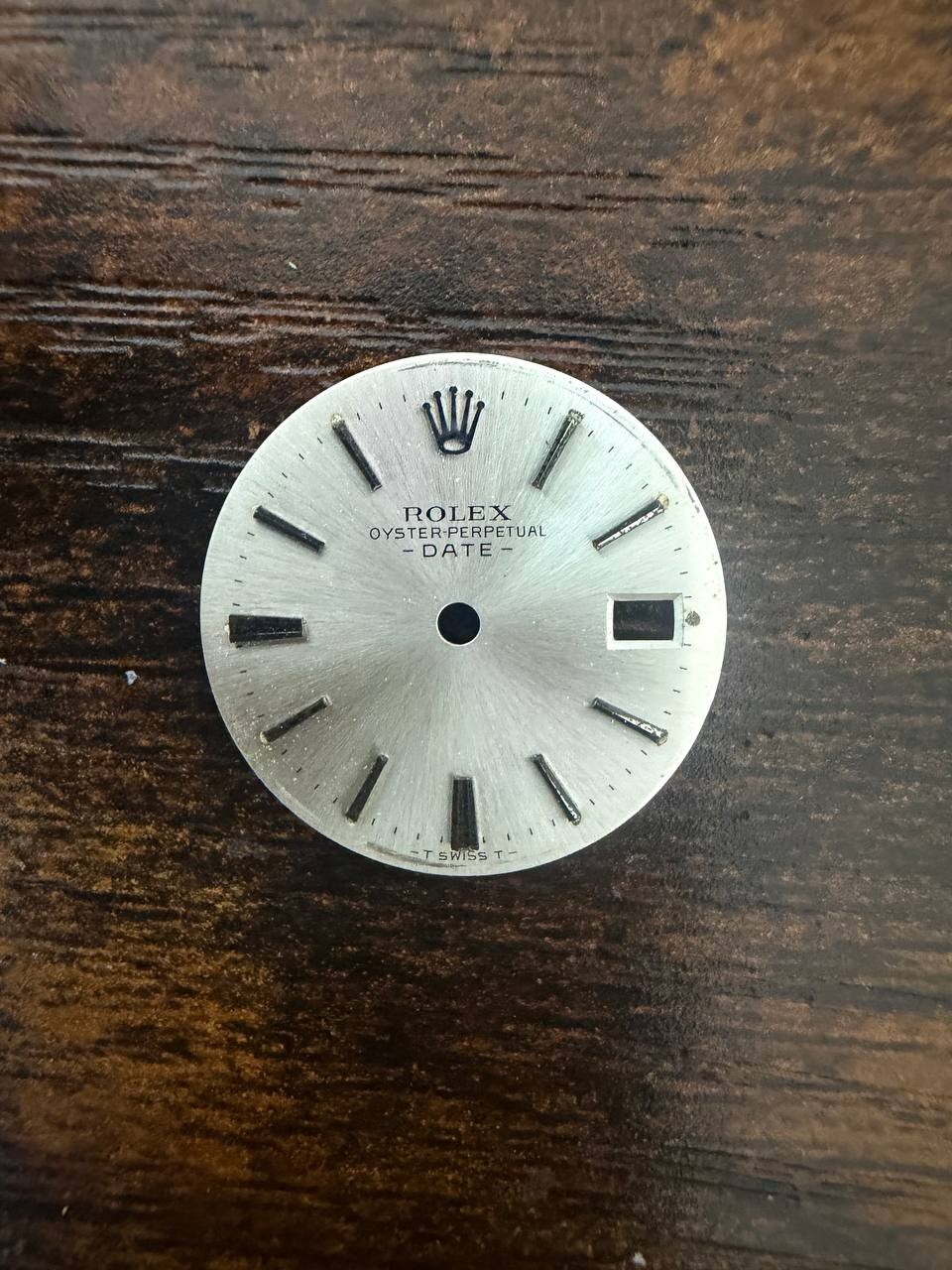 ROLEX LADIES OYSTER PERPETUAL DATE 6517 6516 6519 SILVER STICK DIAL USED COND