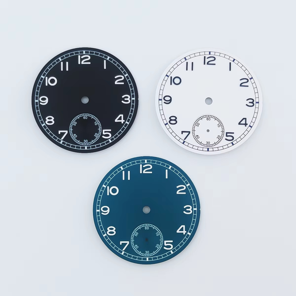 37Mm Black White Blue Watch Dial Luminous Fit ETA 6498 ST3621 Series Movement
