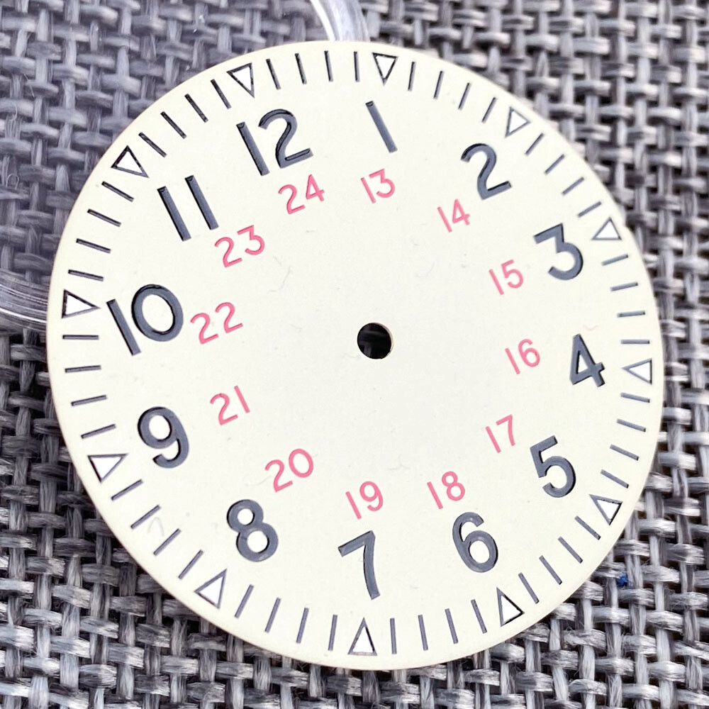 33.5mm Beige Sandwich Watch dial Luminous Dial For NH35 PT5000 movement 🎁